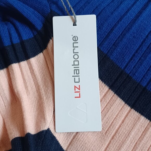 NEW! Liz Claiborne Long Sleeve Striped Midi Sweater Dress Size XL - Picture 9 of 10